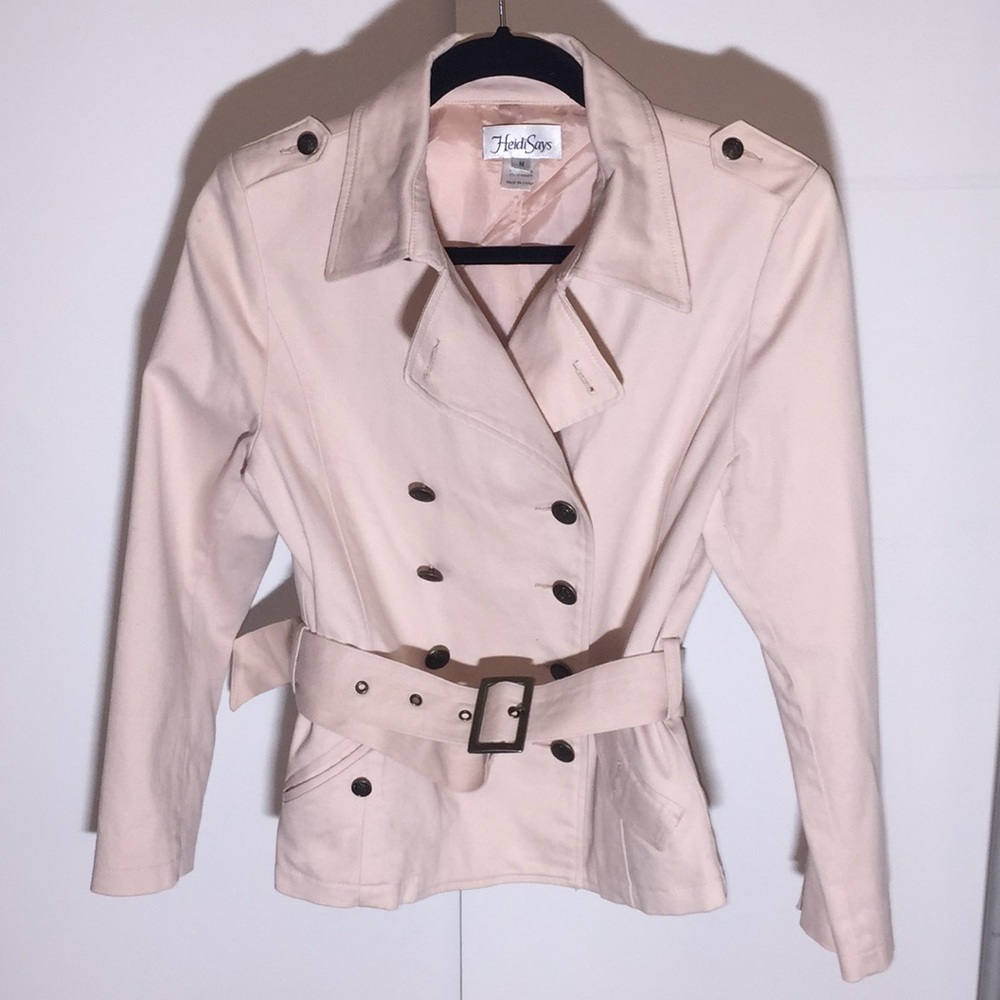 Pastel pink cotton blend coat